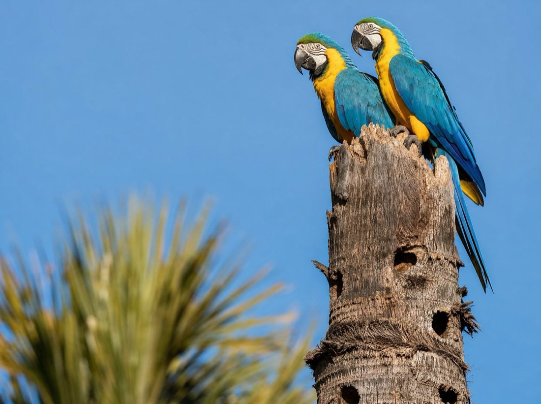 Arara-canindé no cerrado